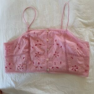PINK EYELET CROP TOP! 🌸🩷